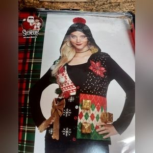 Spencer's ugly sweater HoodedVest size M